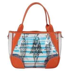 Prada Vinyl Handbag Clear Silver White Synthetic